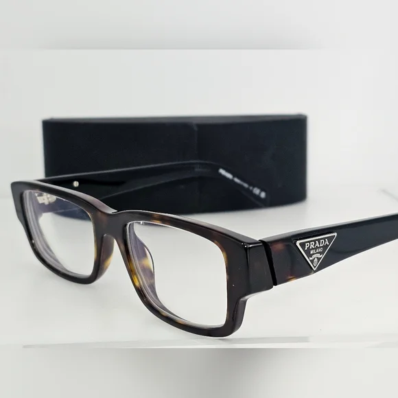 Prada Tortoise Shell Glasses PR07ZV Rectangle Eyeglasses RX Apprx -2.0 - Picture 7 of 11